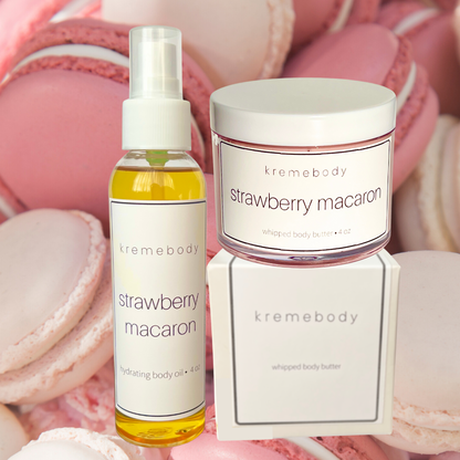 strawberry macaron hydrating body oil